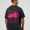Break Through FLXCotton Oversized Tee - Black-Plum Caspia