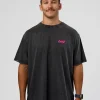 Break Through FLXCotton Oversized Tee - Black-Plum Caspia