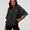 Break Through FLXCotton Oversized Tee - Black-Plum Caspia