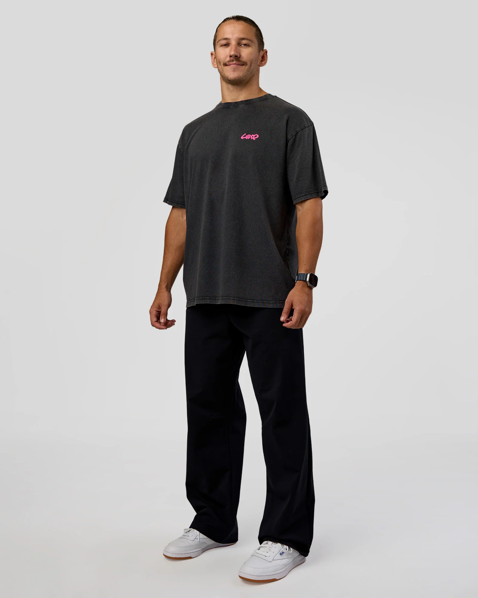 Break Through FLXCotton Oversized Tee - Black-Plum Caspia