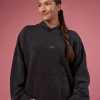 BCAM Washed Unisex Oversized Hoodie - Black Washed-Pink