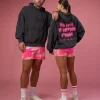 BCAM Washed Unisex Oversized Hoodie - Black Washed-Pink