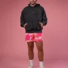 BCAM Washed Unisex Oversized Hoodie - Black Washed-Pink