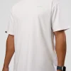 Unisex Strike Through FLXCotton Tee Oversize - White-Warm Apricot