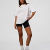 Unisex Strike Through FLXCotton Tee Oversize - White-Warm Apricot
