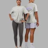 Be Yourself FLXCotton Tee Oversize - Circular Grey Washed-Violet