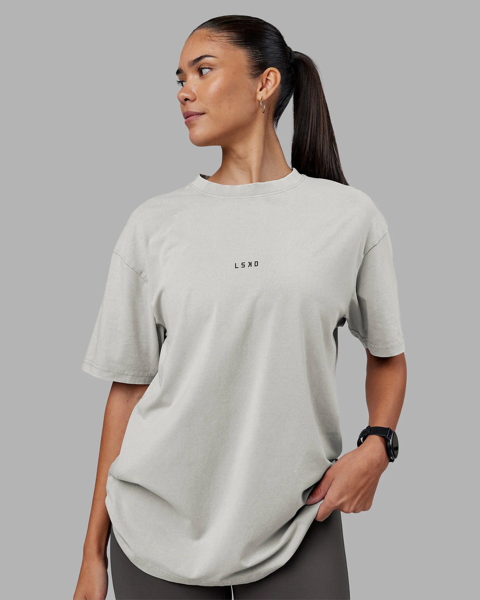 Be Yourself FLXCotton Tee Oversize - Circular Grey Washed-Violet