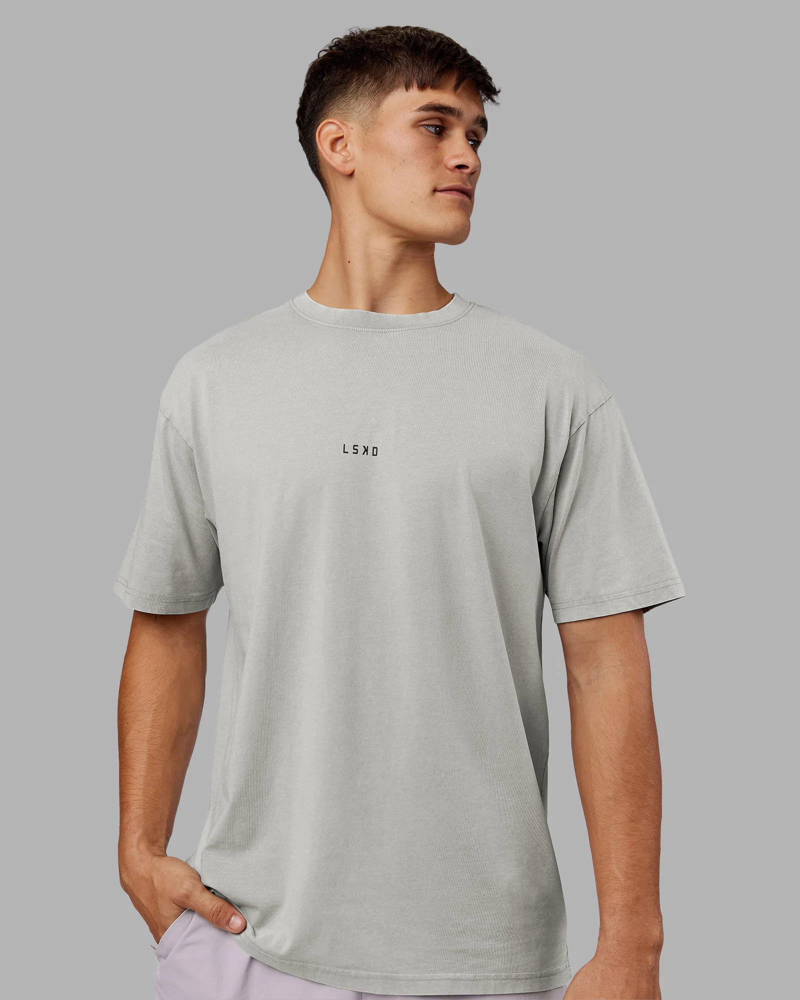 Be Yourself FLXCotton Tee Oversize - Circular Grey Washed-Violet