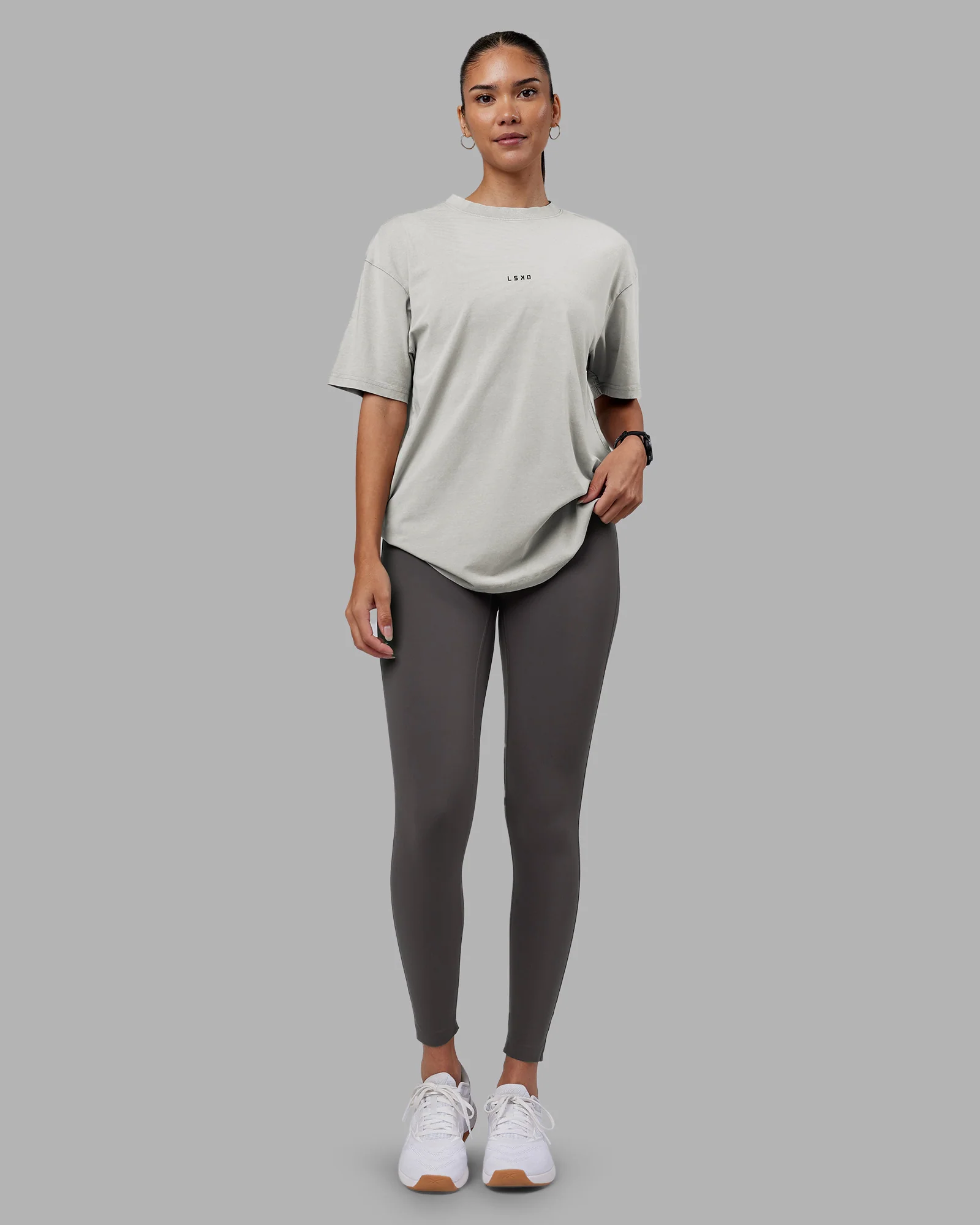 Be Yourself FLXCotton Tee Oversize - Circular Grey Washed-Violet
