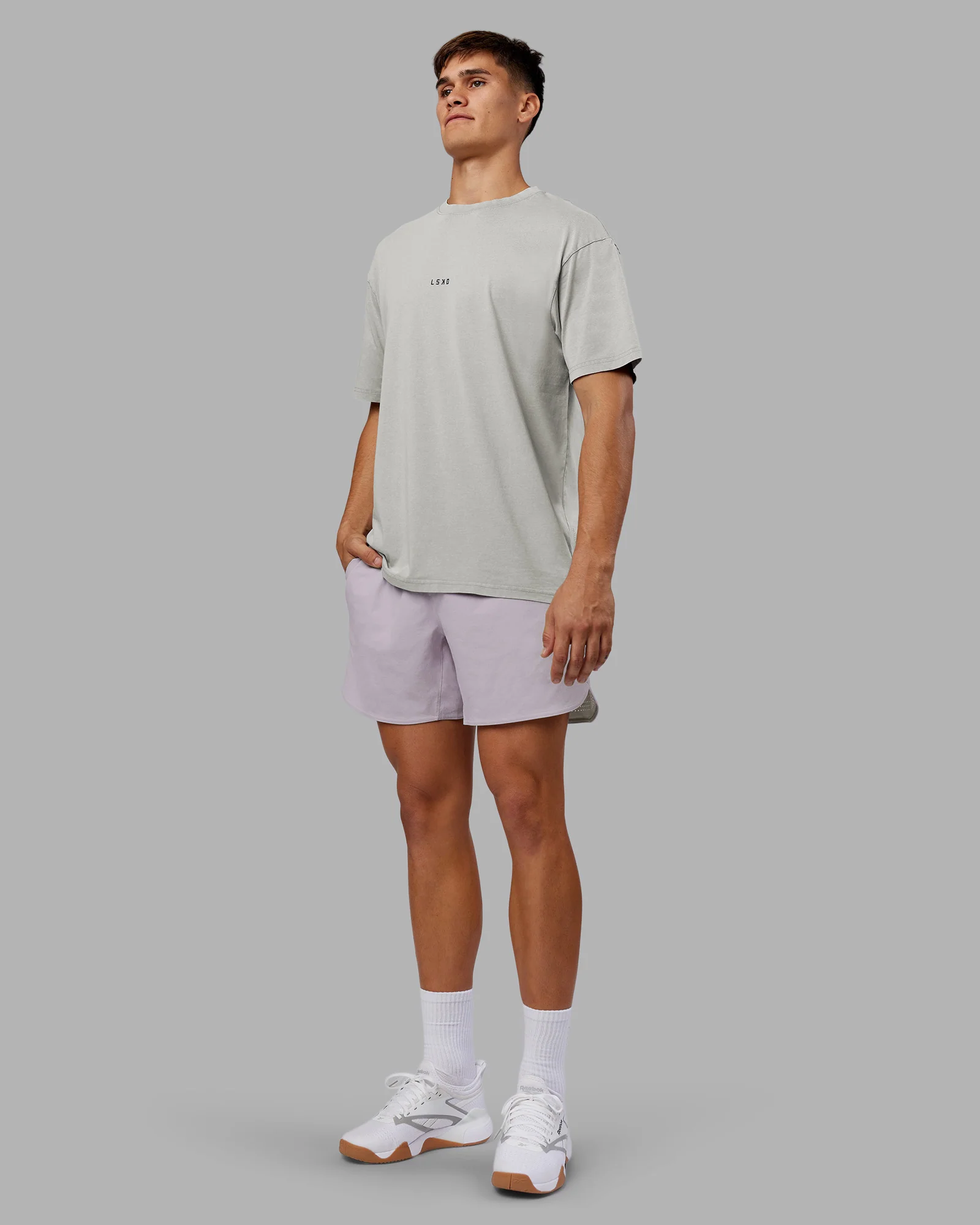 Be Yourself FLXCotton Tee Oversize - Circular Grey Washed-Violet