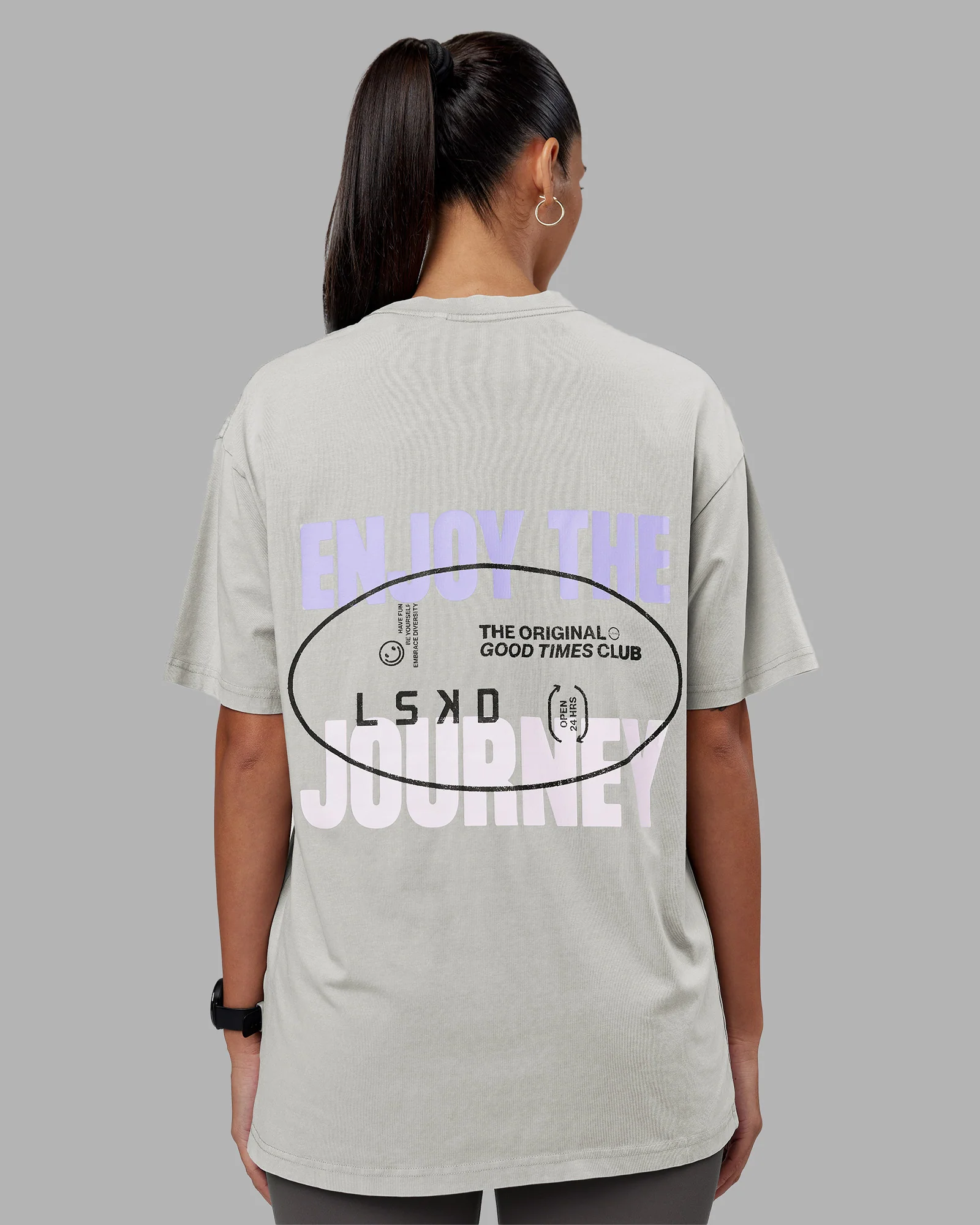 Be Yourself FLXCotton Tee Oversize - Circular Grey Washed-Violet