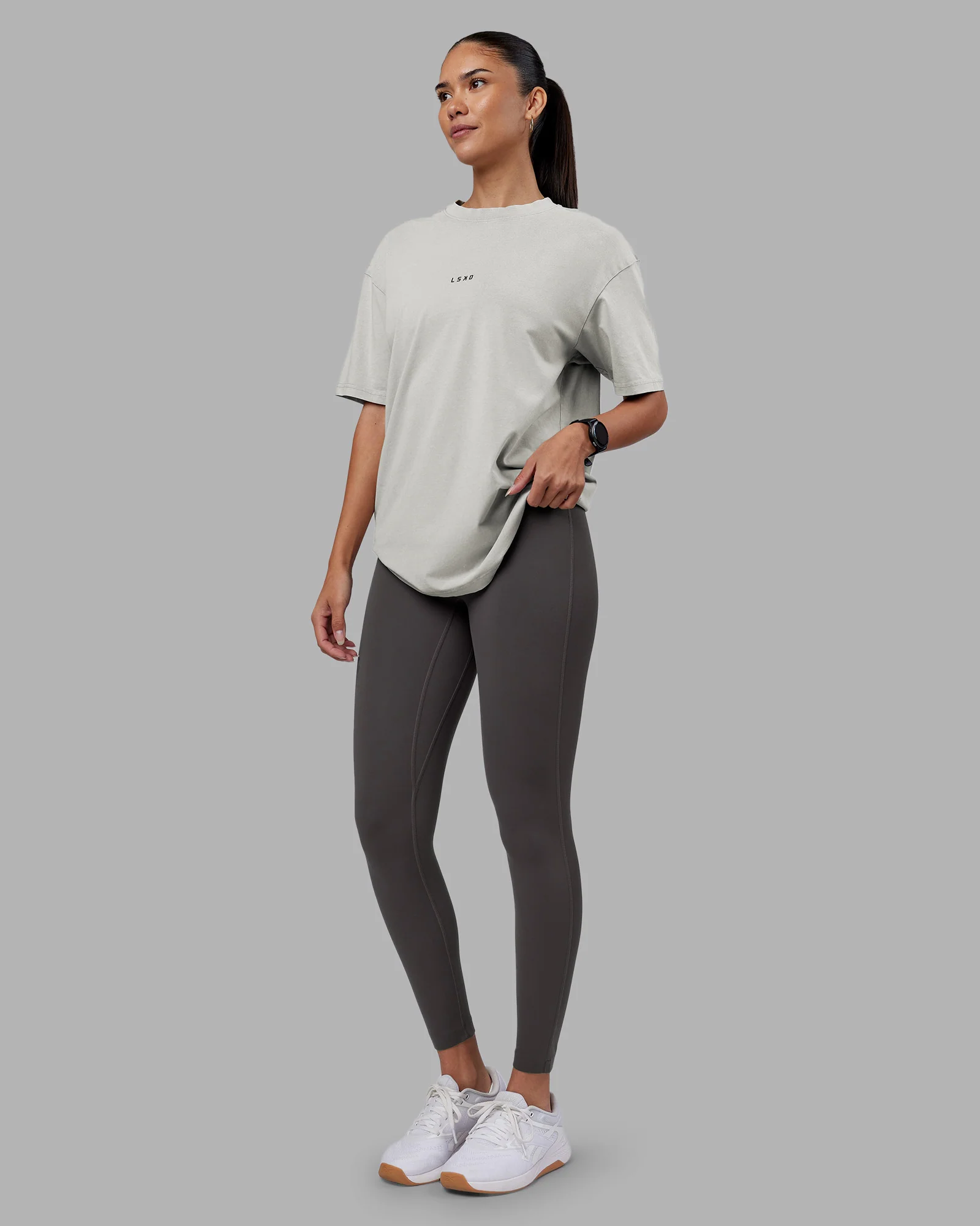Be Yourself FLXCotton Tee Oversize - Circular Grey Washed-Violet