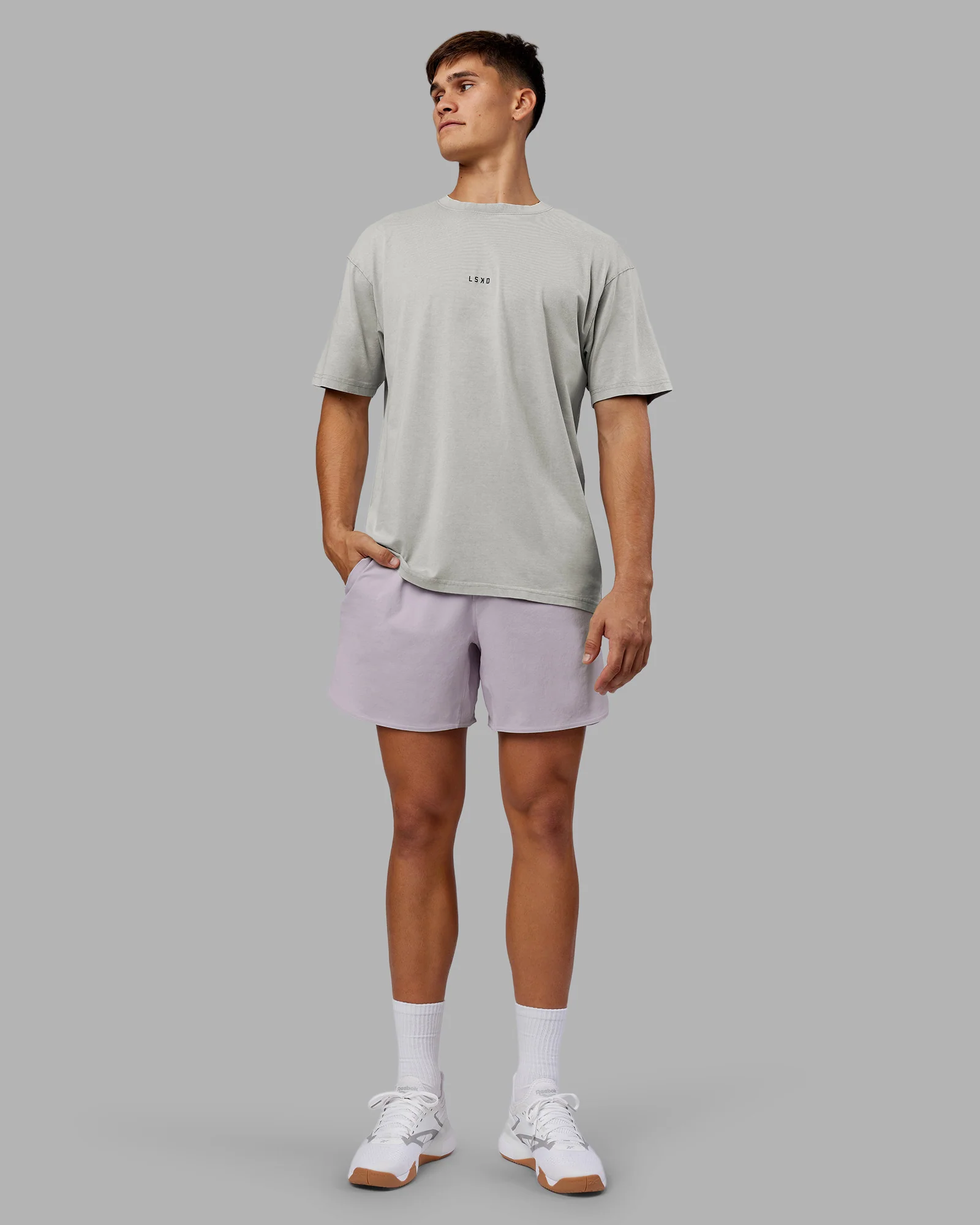 Be Yourself FLXCotton Tee Oversize - Circular Grey Washed-Violet