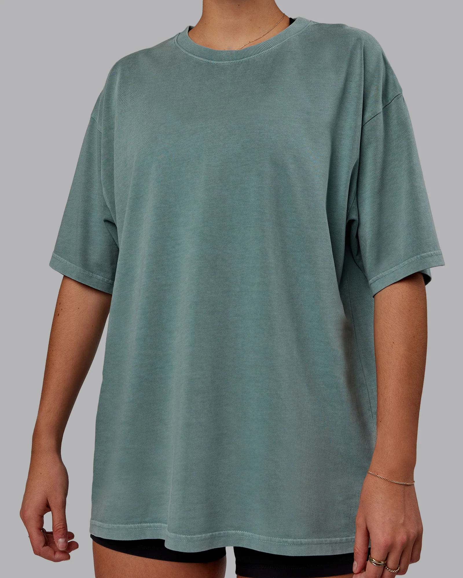 Washed Lifting Club Heavyweight Oversize Tee - Storm-Black