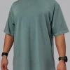 Washed Lifting Club Heavyweight Oversize Tee - Storm-Black