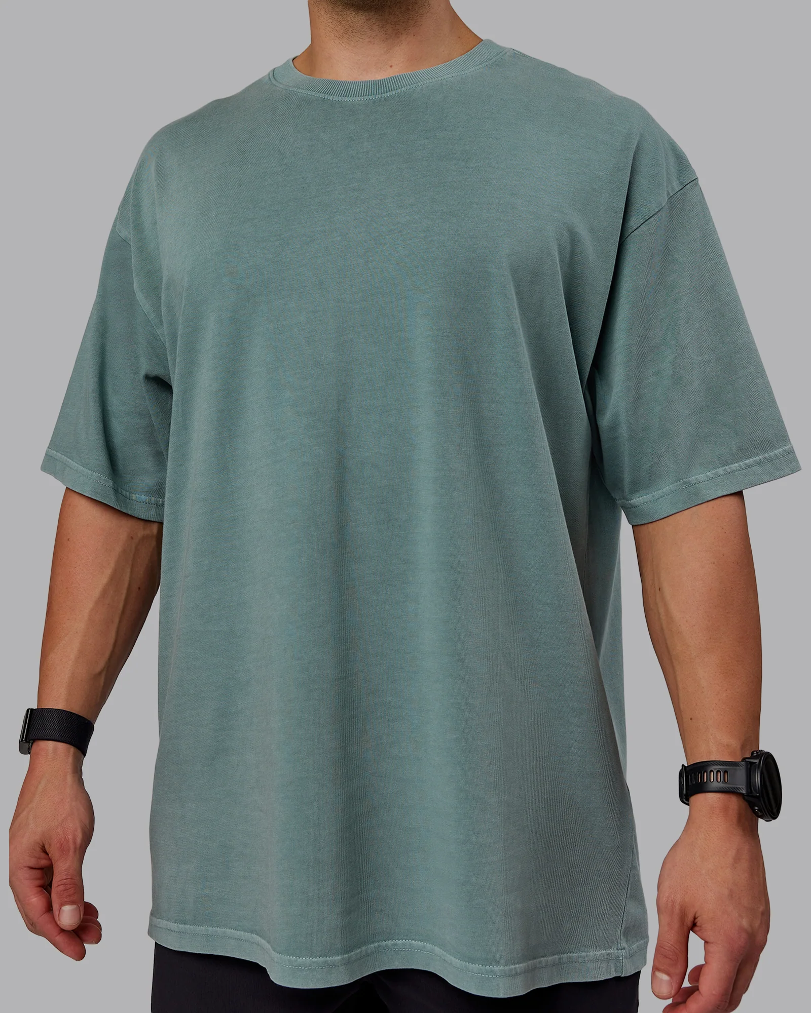 Washed Lifting Club Heavyweight Oversize Tee - Storm-Black