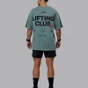 Washed Lifting Club Heavyweight Oversize Tee - Storm-Black