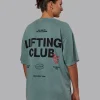 Washed Lifting Club Heavyweight Oversize Tee - Storm-Black