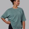 Washed Lifting Club Heavyweight Oversize Tee - Storm-Black