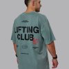 Washed Lifting Club Heavyweight Oversize Tee - Storm-Black