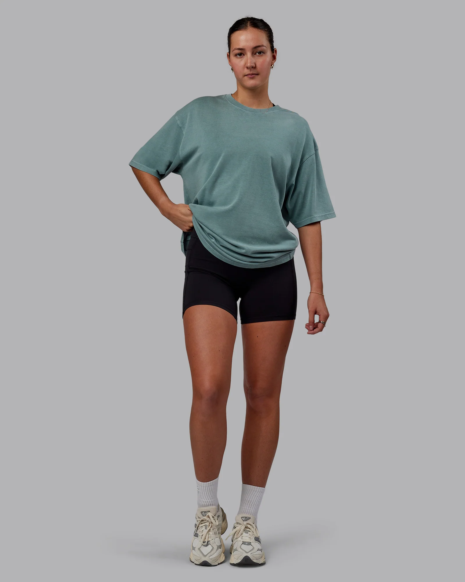 Washed Lifting Club Heavyweight Oversize Tee - Storm-Black