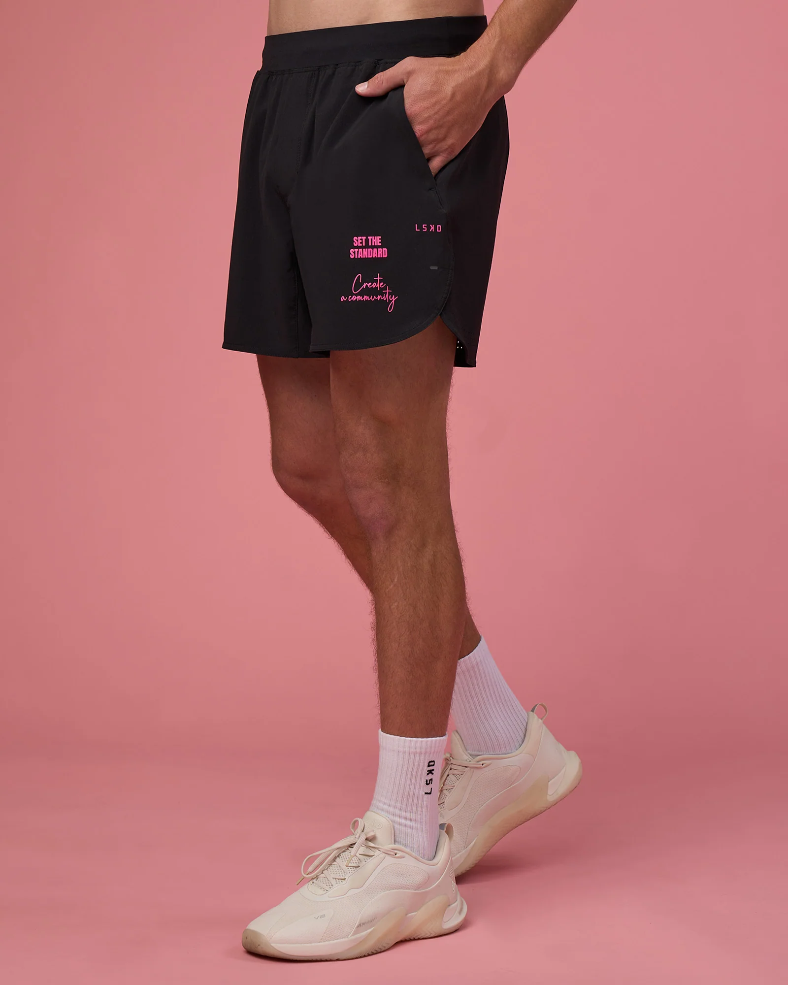 Lift 6" Short - Black-Ultra Pink