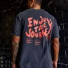 Inferno Journey FLXCotton Oversized Tee - Black Washed-Ultra Orange