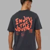 Inferno Journey FLXCotton Oversized Tee - Black Washed-Ultra Orange