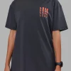 Inferno Journey FLXCotton Oversized Tee - Black Washed-Ultra Orange