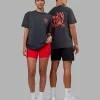 Inferno Journey FLXCotton Oversized Tee - Black Washed-Ultra Orange