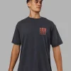 Inferno Journey FLXCotton Oversized Tee - Black Washed-Ultra Orange