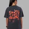 Inferno Journey FLXCotton Oversized Tee - Black Washed-Ultra Orange