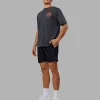 Inferno Journey FLXCotton Oversized Tee - Black Washed-Ultra Orange