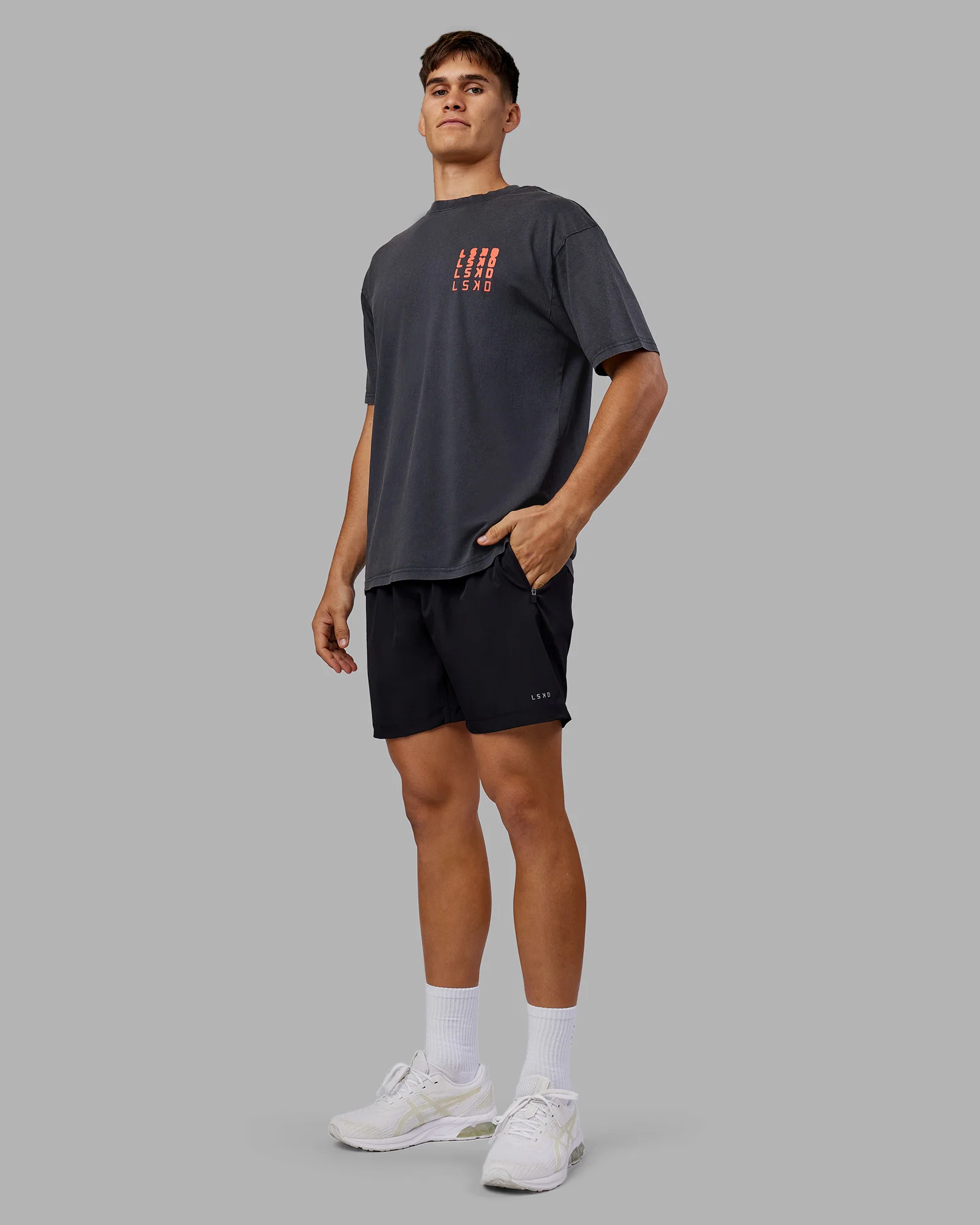 Inferno Journey FLXCotton Oversized Tee - Black Washed-Ultra Orange
