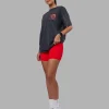 Inferno Journey FLXCotton Oversized Tee - Black Washed-Ultra Orange