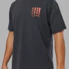 Inferno Journey FLXCotton Oversized Tee - Black Washed-Ultra Orange