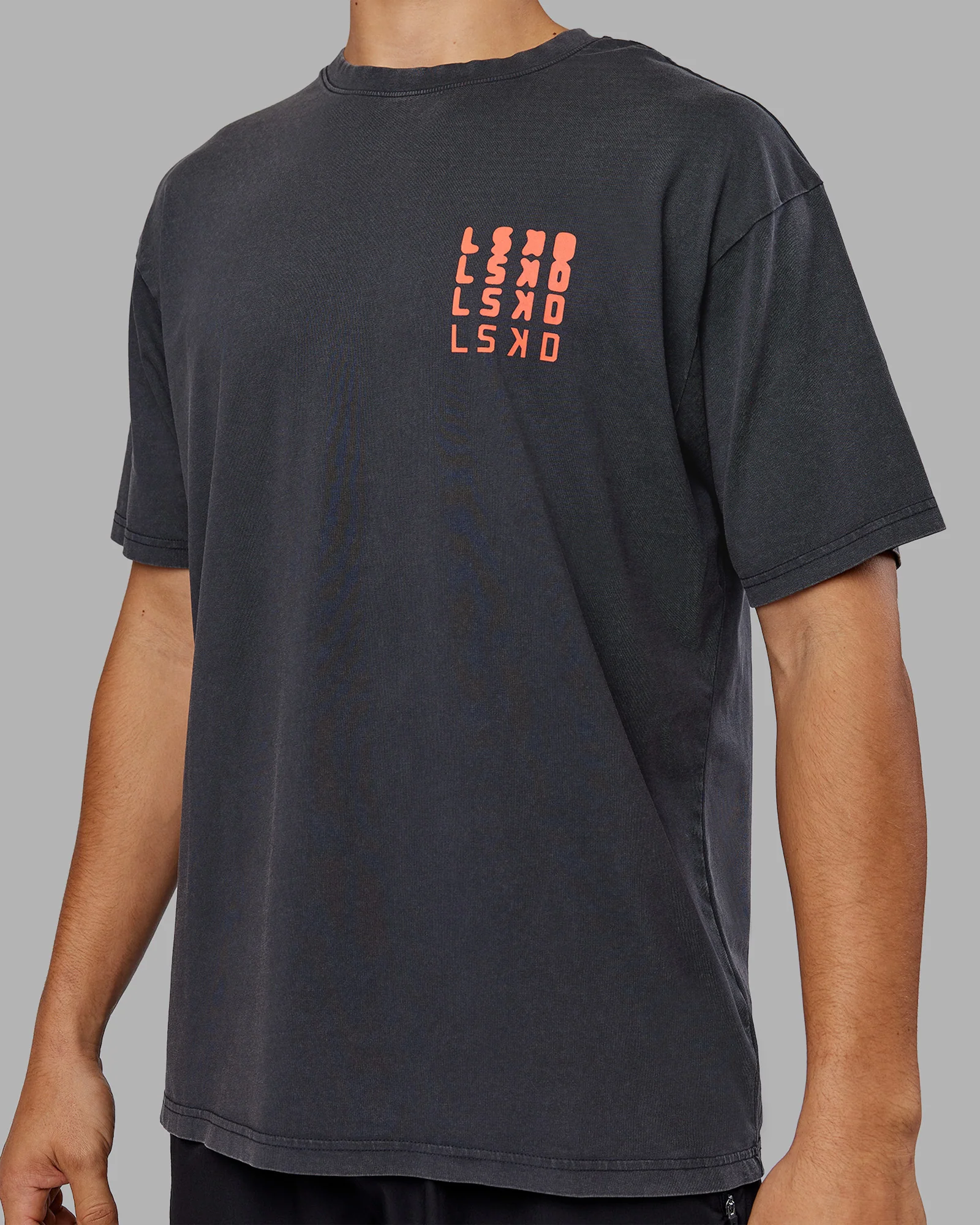 Inferno Journey FLXCotton Oversized Tee - Black Washed-Ultra Orange