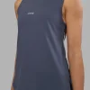 Go-To FLXCotton Longline Tank - Night Shadow-White