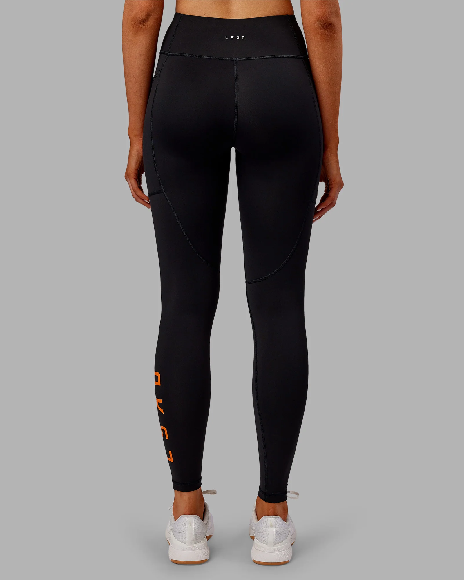 Rep Ultra High-Rise Full Length Legging Pockets - Black-Ultra Orange