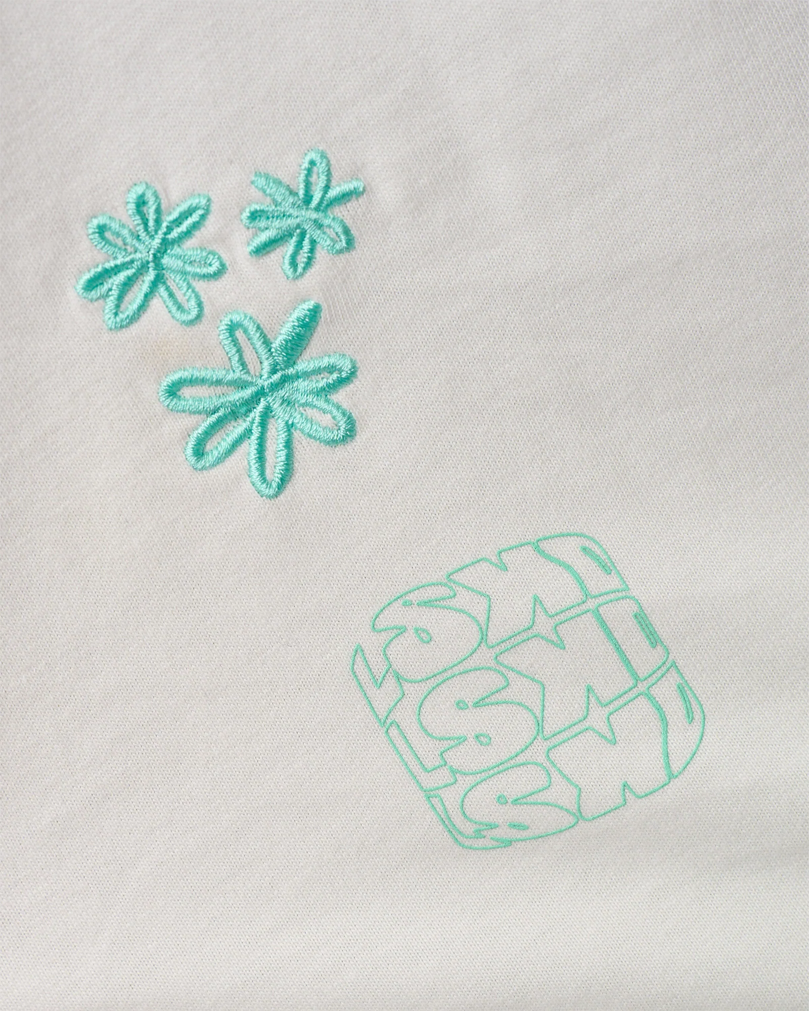 Sticker Heavyweight Oversized Tee - Off White-Jelly Mint