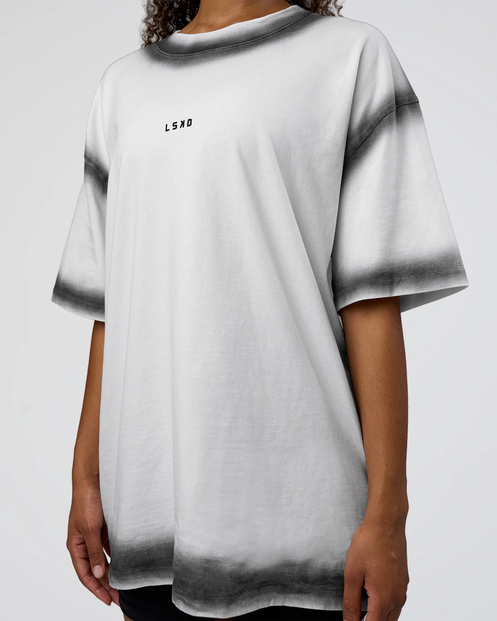 Urban Blur Heavyweight Unisex Oversized Tee - White-Black