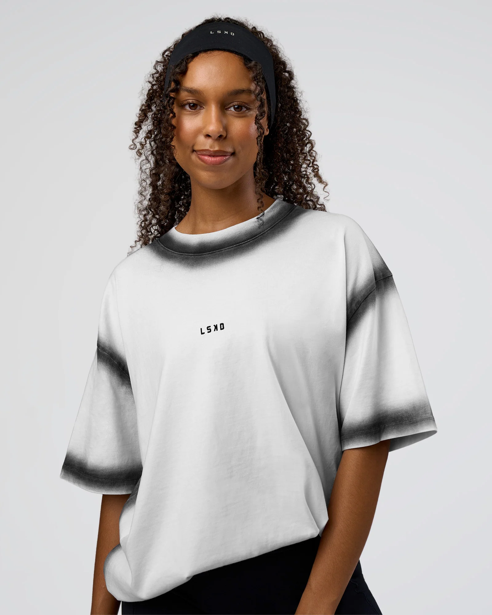 Urban Blur Heavyweight Unisex Oversized Tee - White-Black