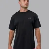 Washed Empower Oversize Tee - Black-Berry Pink