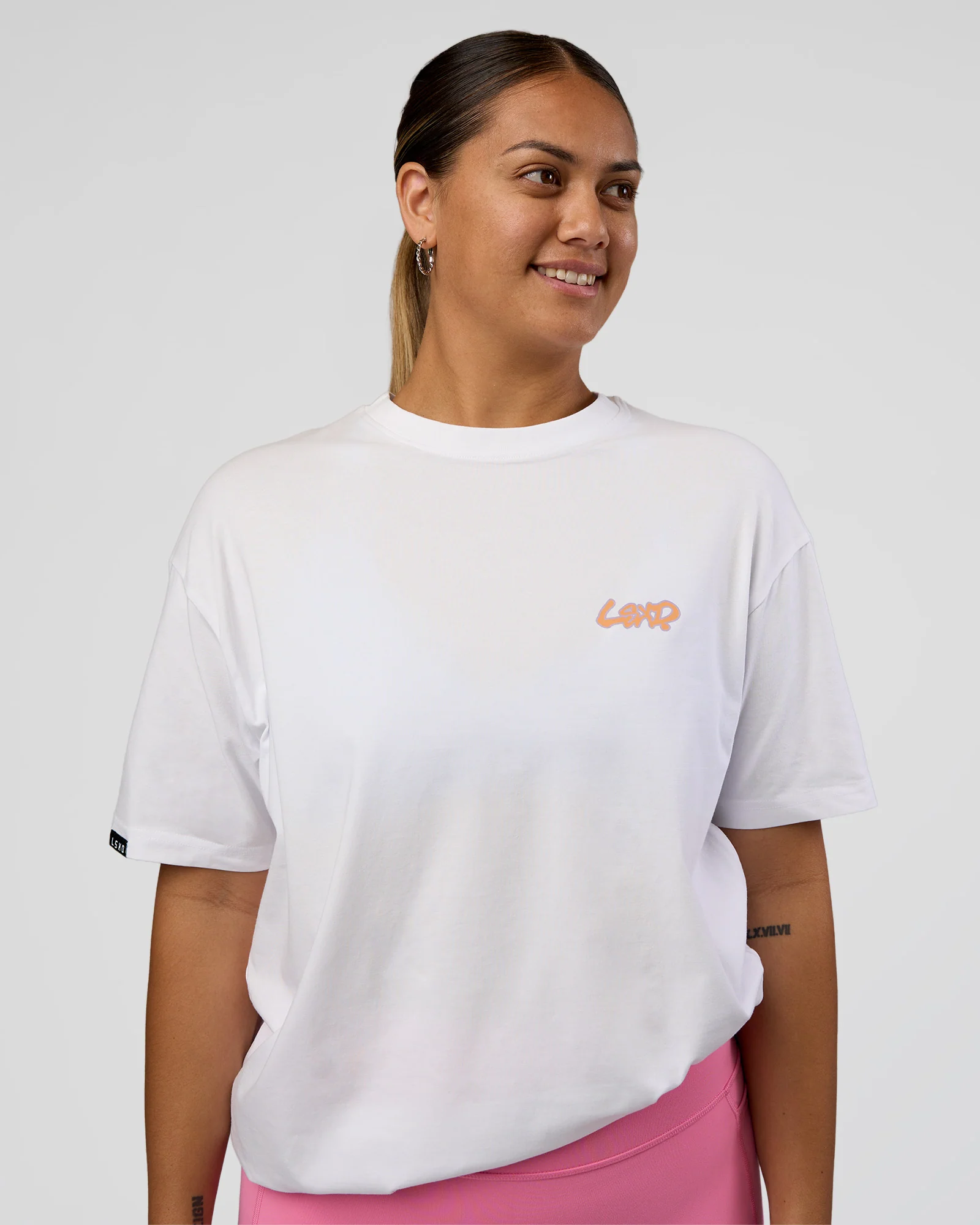 1609-break-through-flxcotton-oversized-tee-white-pale-lilac-5.webp Break Through FLXCotton Oversized Tee - White-Pale Lilac
