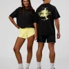 High Run FLXCotton Oversized Tee - Black-Yellow Fizz