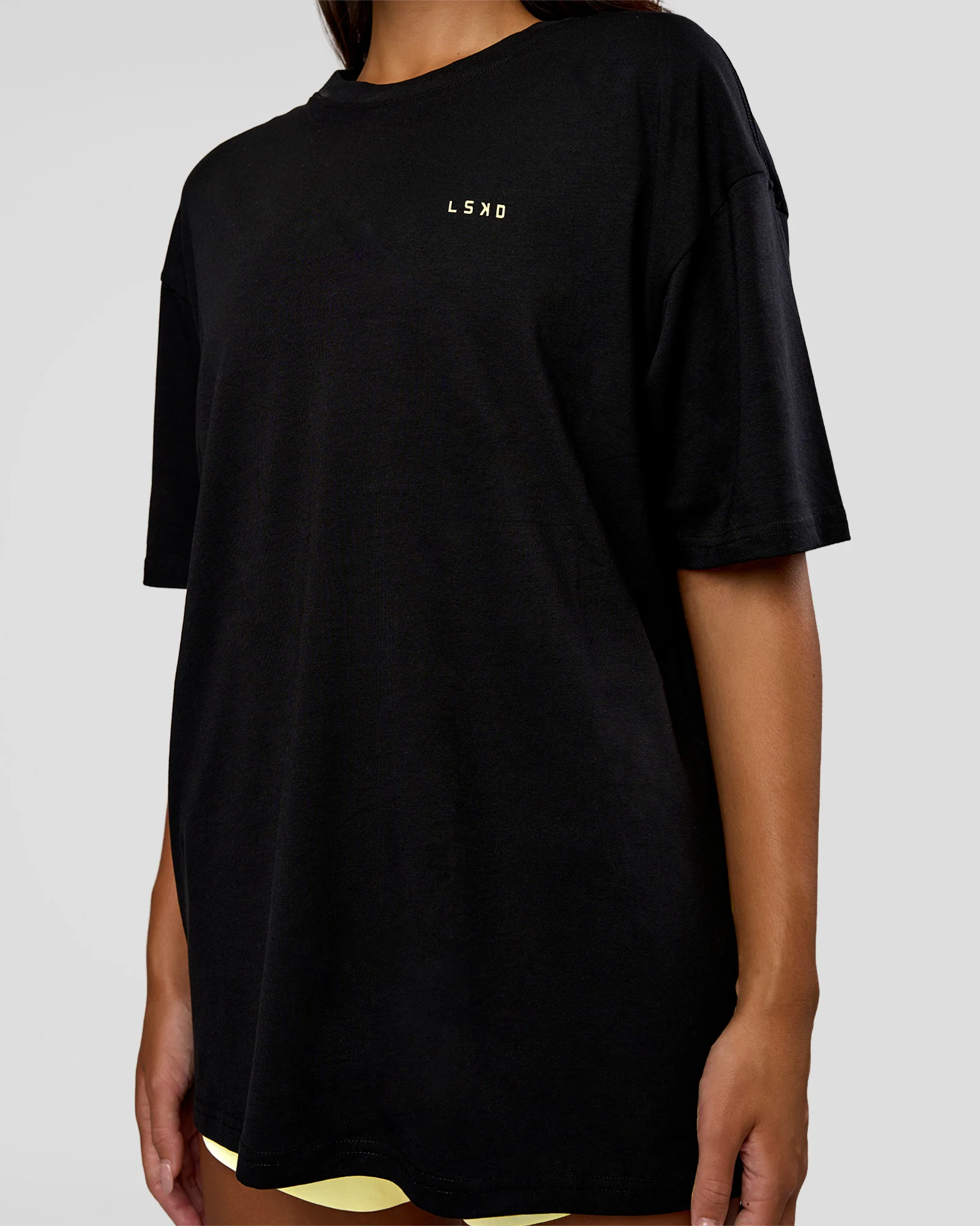 High Run FLXCotton Oversized Tee - Black-Yellow Fizz