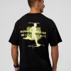 High Run FLXCotton Oversized Tee - Black-Yellow Fizz