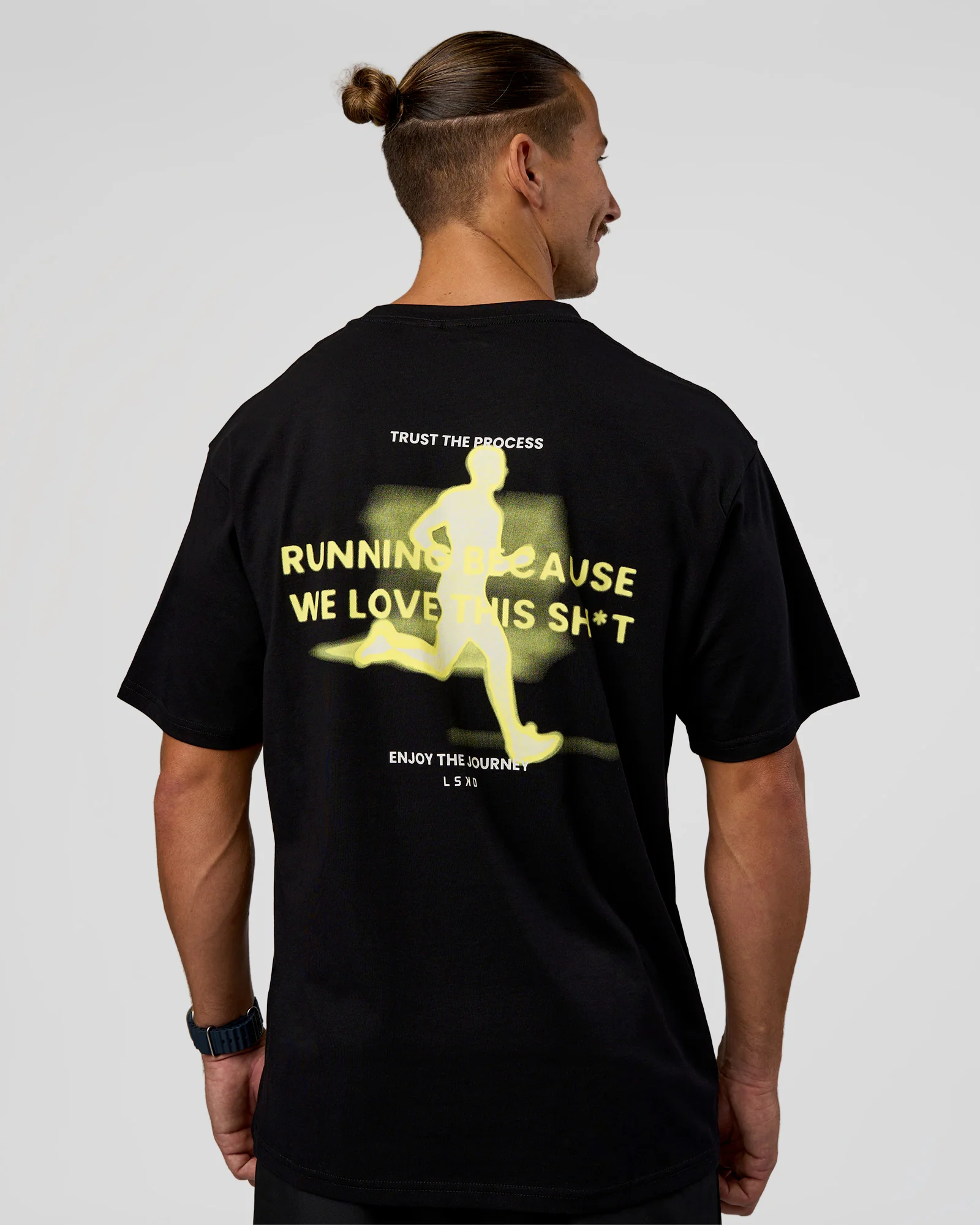 High Run FLXCotton Oversized Tee - Black-Yellow Fizz