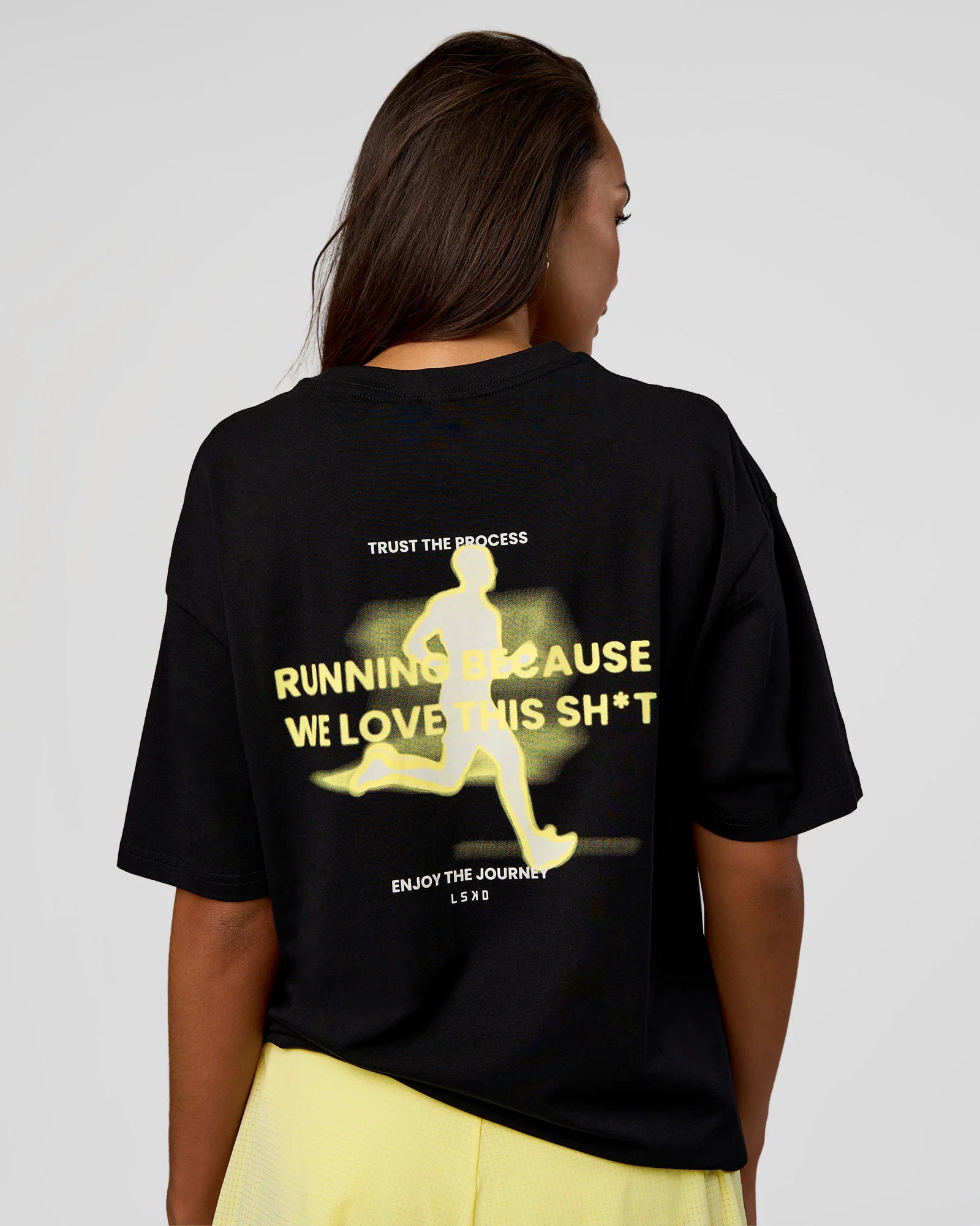 High Run FLXCotton Oversized Tee - Black-Yellow Fizz