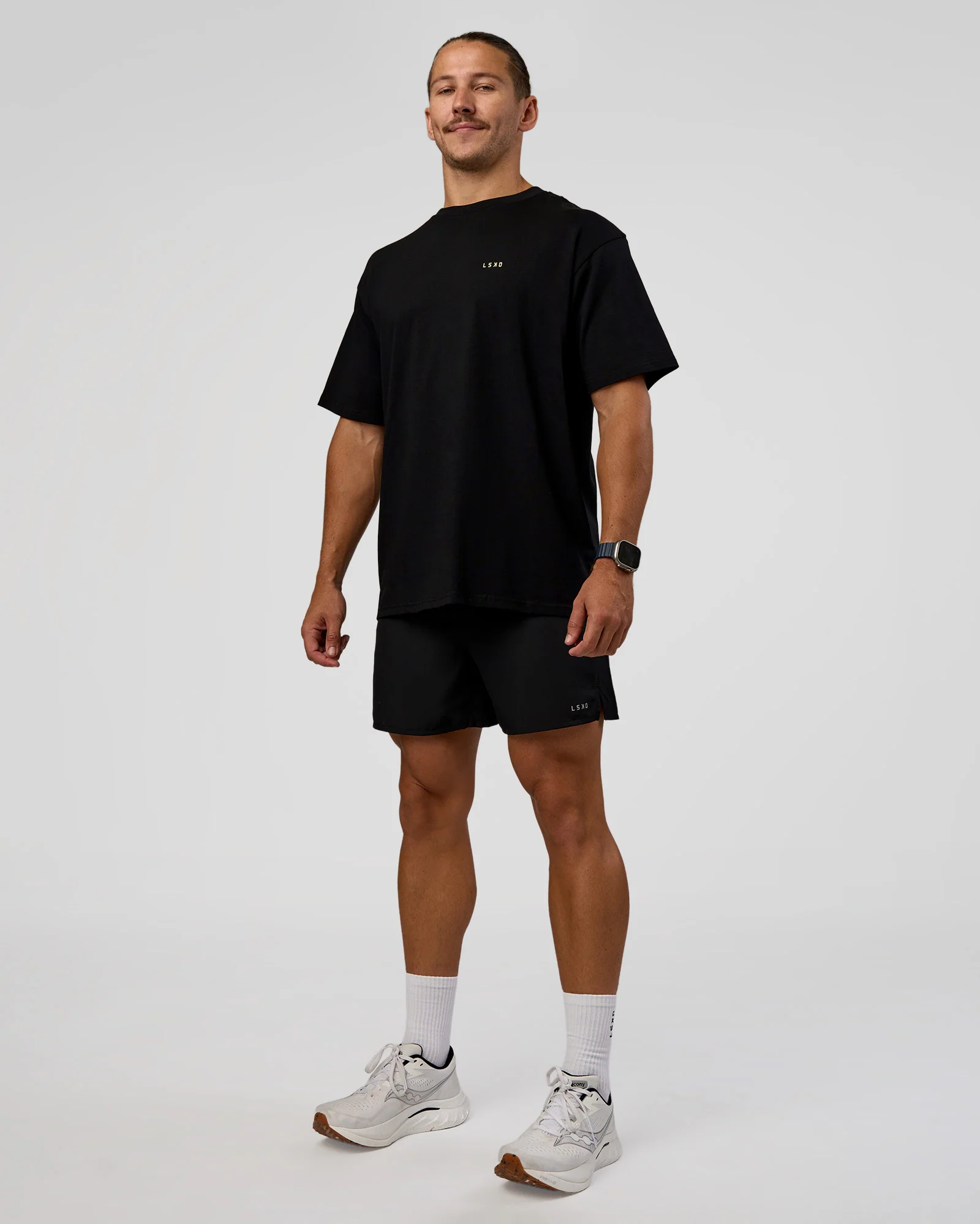 High Run FLXCotton Oversized Tee - Black-Yellow Fizz